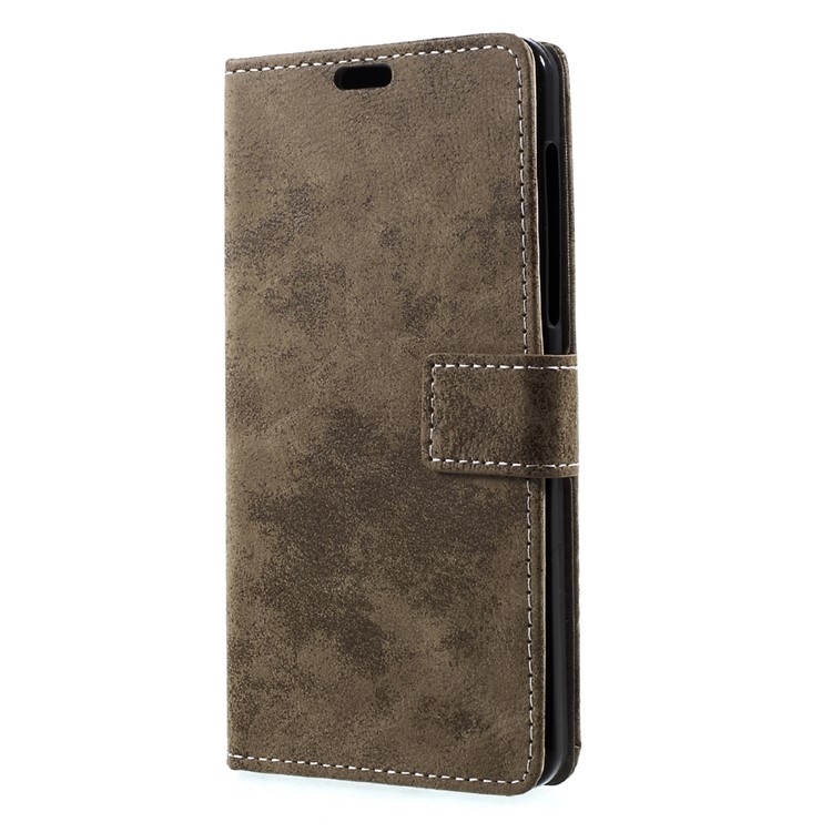 Retro Style Mobile Case Leather Wallet Stand Cover for Nokia 6 - Khaki-2