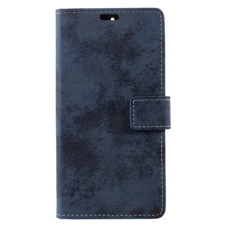 Vintage Style PU Leather Stand Shell with Card Slots for Nokia 6 - Blue-1