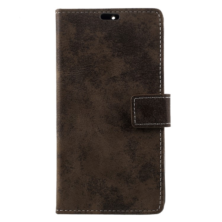 For Nokia 6 Retro Style Magnetic Leather Wallet Mobile Phone Shell - Coffee-1