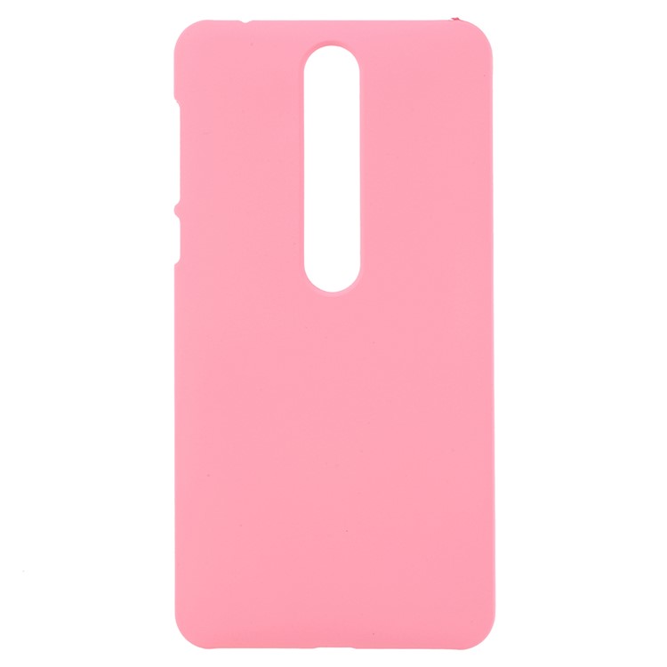 Rubberized Hard Plastic Back Phone Cover for Nokia 6.1 (5.5-inch) - Pink-1