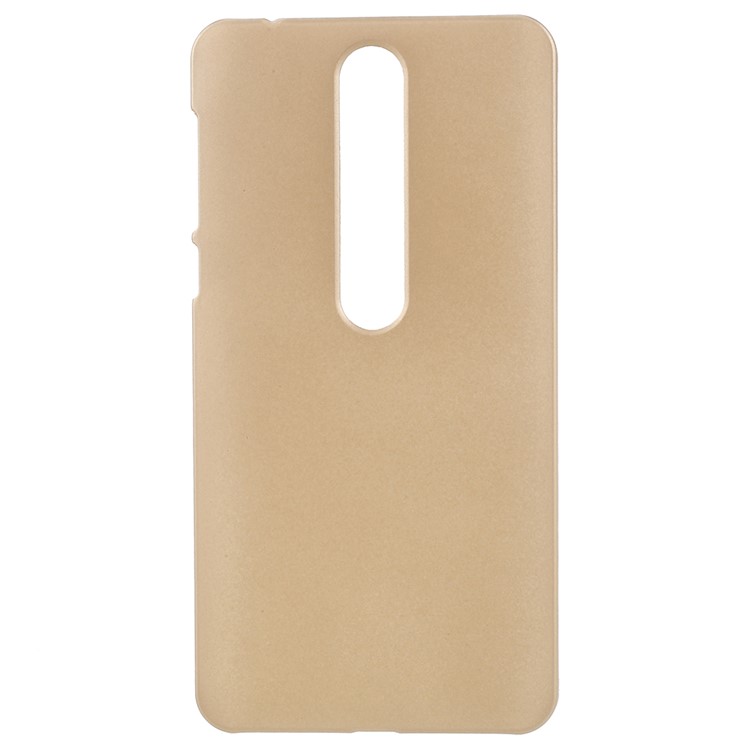 Rubberized Hard Plastic Back Phone Shell Case for Nokia 6.1 (5.5-inch) - Gold-1