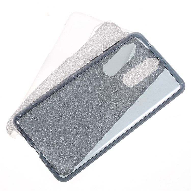 3-in-1 Glittery Powder Paper TPU + PC Hybrid Case for Nokia 8 - Black-1