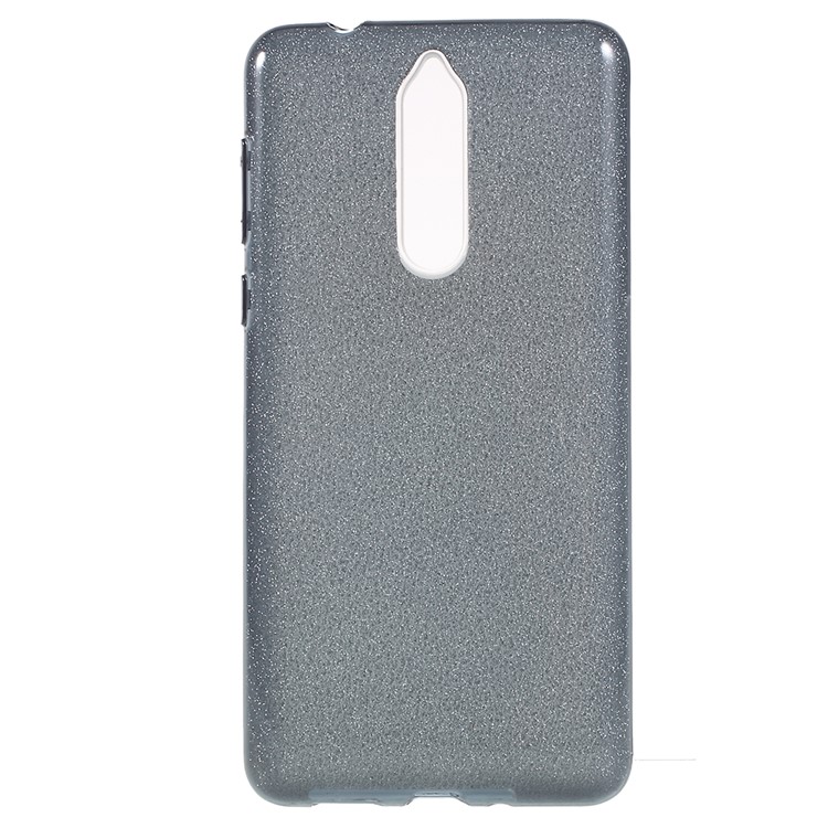 3-in-1 Glittery Powder Paper TPU + PC Hybrid Case for Nokia 8 - Black-2