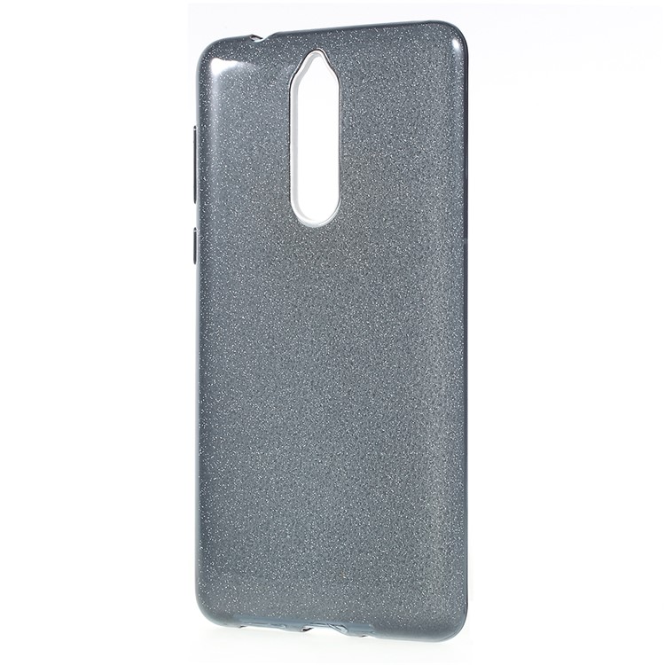 3-in-1 Glittery Powder Paper TPU + PC Hybrid Case for Nokia 8 - Black-3
