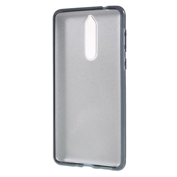 3-in-1 Glittery Powder Paper TPU + PC Hybrid Case for Nokia 8 - Black-4