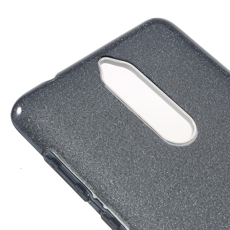 3-in-1 Glittery Powder Paper TPU + PC Hybrid Case for Nokia 8 - Black-5