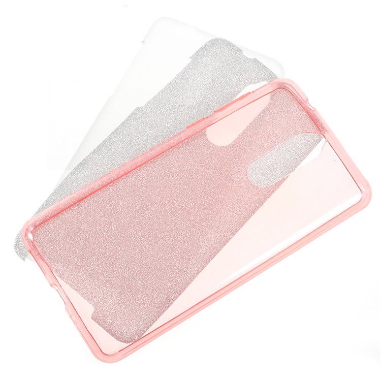 3-in-1 Glittery Powder Paper TPU + PC Combo Phone Case for Nokia 8 - Pink-1