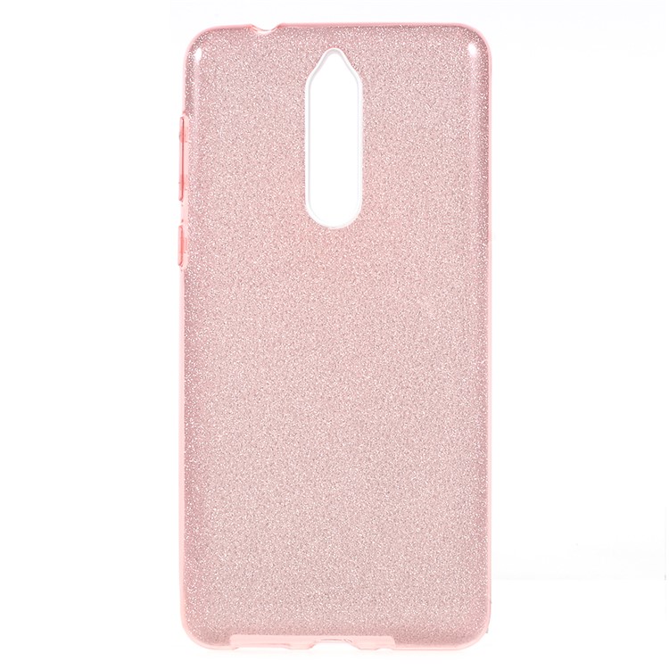 3-in-1 Glittery Powder Paper TPU + PC Combo Phone Case for Nokia 8 - Pink-2