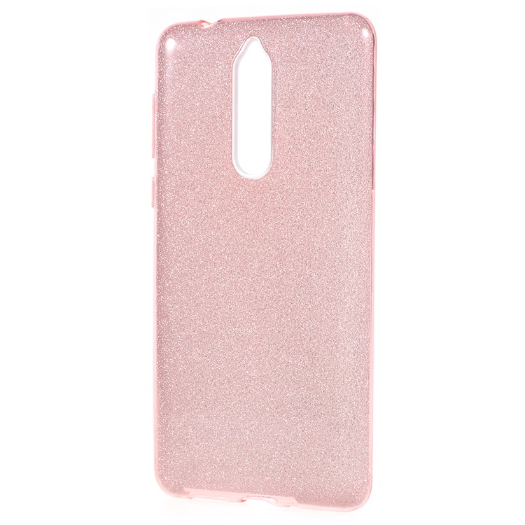 3-in-1 Glittery Powder Paper TPU + PC Combo Phone Case for Nokia 8 - Pink-3