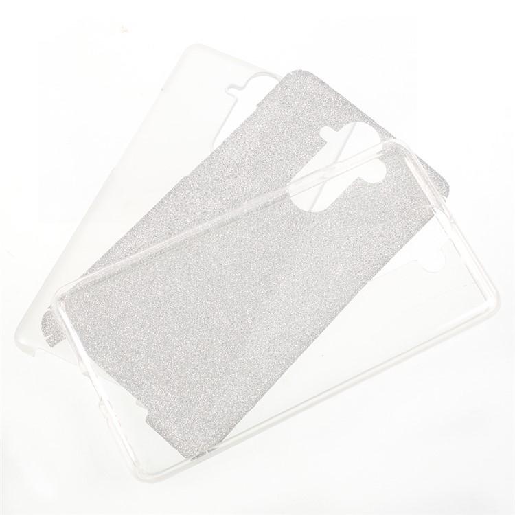 PC TPU Hybrid Shell Case + Flash Powder Paper for Nokia 9 - Transparent-1