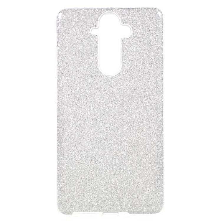 PC TPU Hybrid Shell Case + Flash Powder Paper for Nokia 9 - Transparent-2