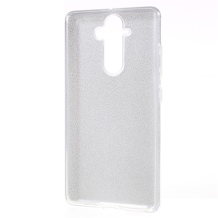 PC TPU Hybrid Shell Case + Flash Powder Paper for Nokia 9 - Transparent-4