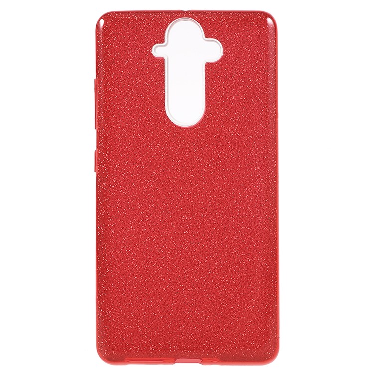 PC TPU Hybrid Phone Case + Flash Powder Paper for Nokia 9 - Red-2