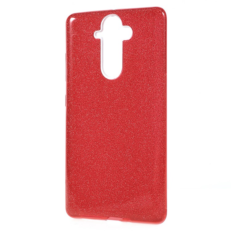PC TPU Hybrid Phone Case + Flash Powder Paper for Nokia 9 - Red-3