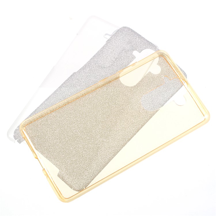 PC TPU Hybrid Shell Cover Case + Flash Powder Paper for Nokia 9 - Gold-1