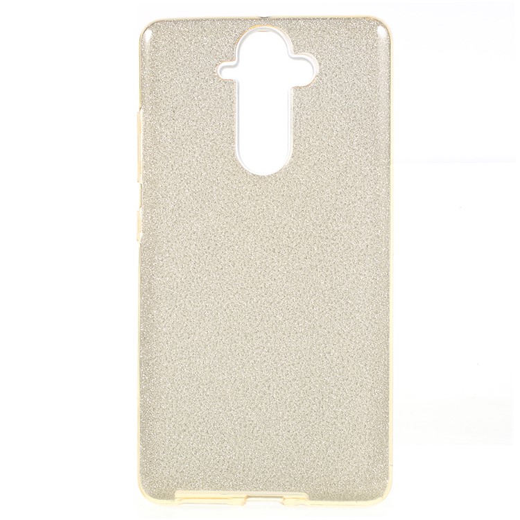 PC TPU Hybrid Shell Cover Case + Flash Powder Paper for Nokia 9 - Gold-2