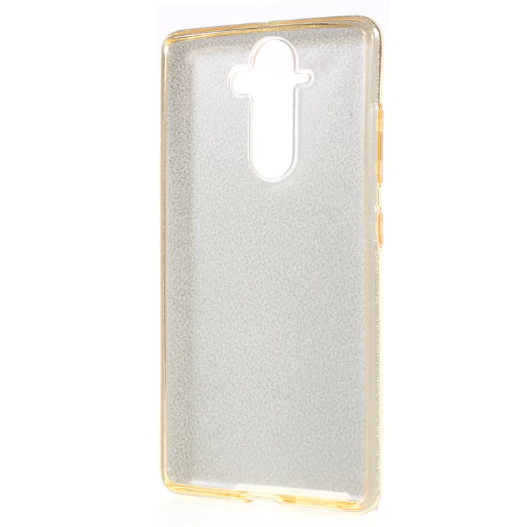 PC TPU Hybrid Shell Cover Case + Flash Powder Paper for Nokia 9 - Gold-4