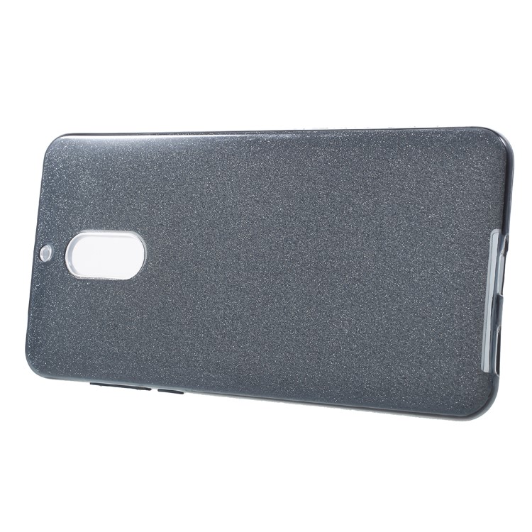 3-in-1 Glittery Powder Paper TPU + PC Hybrid Cover for Nokia 6.1 (5.5-inch) - Black-2