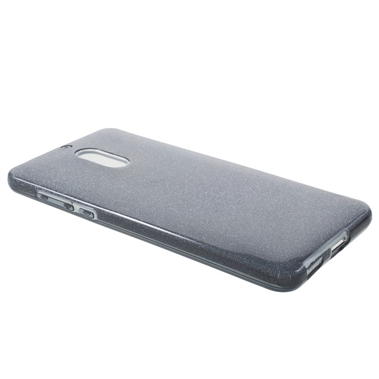 3-in-1 Glittery Powder Paper TPU + PC Hybrid Cover for Nokia 6.1 (5.5-inch) - Black-3