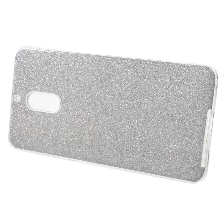 3-in-1 Glittery Powder Paper TPU + PC Hybrid Mobile Case for Nokia 6.1 (5.5-inch) - Silver-2