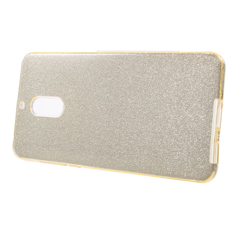3-in-1 Glittery Powder Paper TPU + PC Hybrid Cover Case for Nokia 6.1 (5.5-inch) - Gold-2