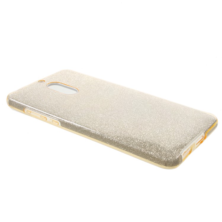3-in-1 Glittery Powder Paper TPU + PC Hybrid Cover Case for Nokia 6.1 (5.5-inch) - Gold-3