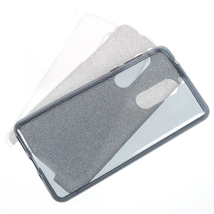 3-in-1 Glittery Powder Paper TPU + PC Hybrid Case for Nokia 5 - Black-1
