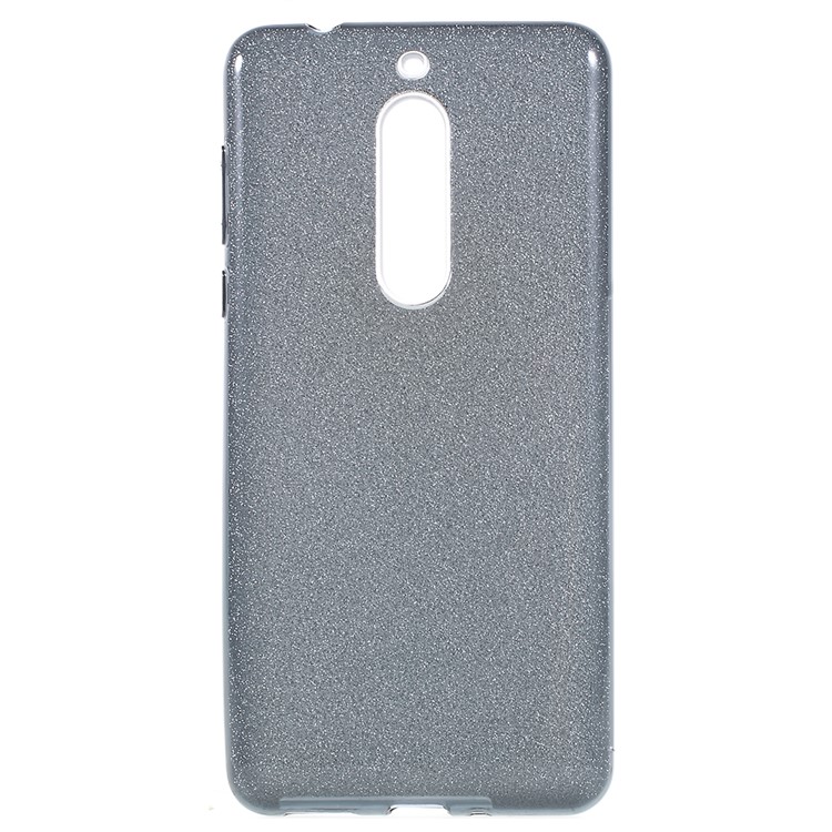 3-in-1 Glittery Powder Paper TPU + PC Hybrid Case for Nokia 5 - Black-2