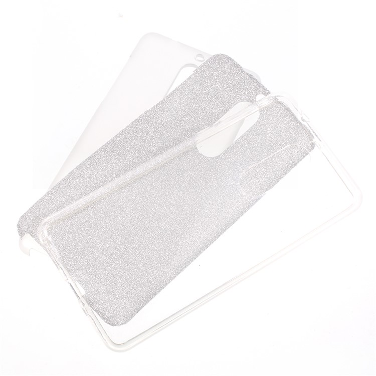 3-in-1 Glittery Powder Paper TPU + PC Hybrid Cover for Nokia 5 - Silver-1