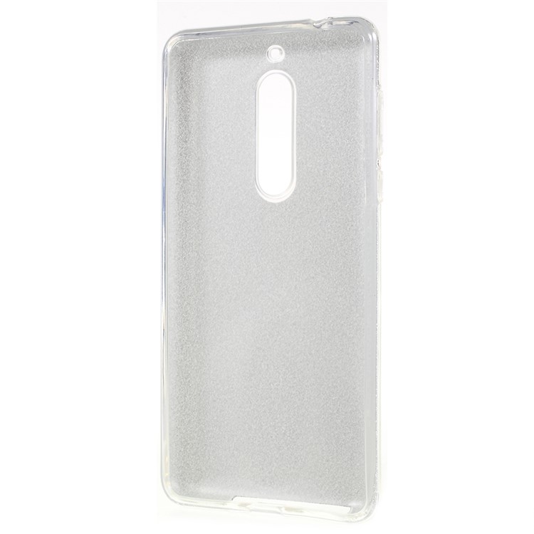 3-in-1 Glittery Powder Paper TPU + PC Hybrid Cover for Nokia 5 - Silver-4