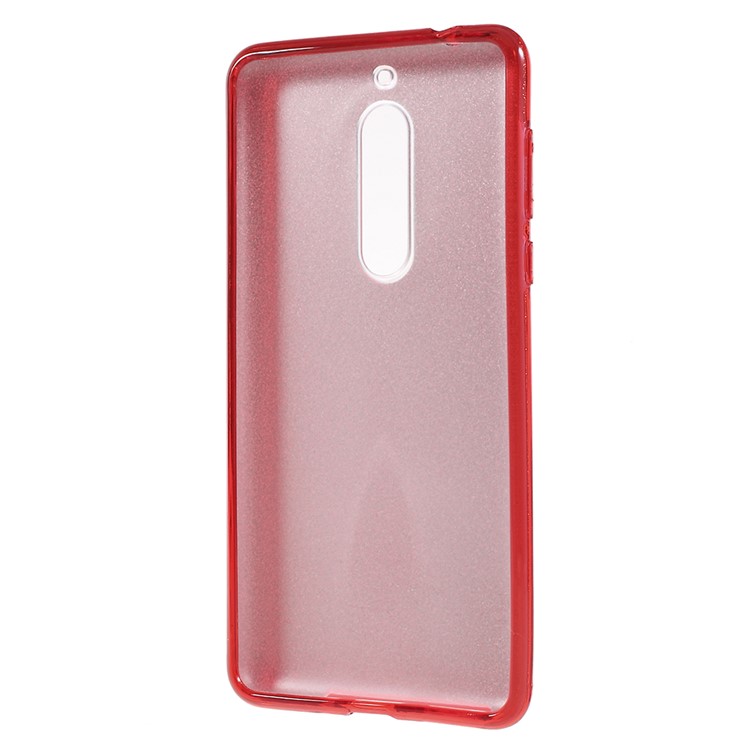 3-in-1 Glittery Powder Paper TPU + PC Hybrid Shell for Nokia 5 - Red-4