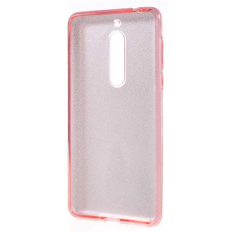 3-in-1 Glittery Powder Paper TPU + PC Hybrid Casing for Nokia 5 - Pink-4