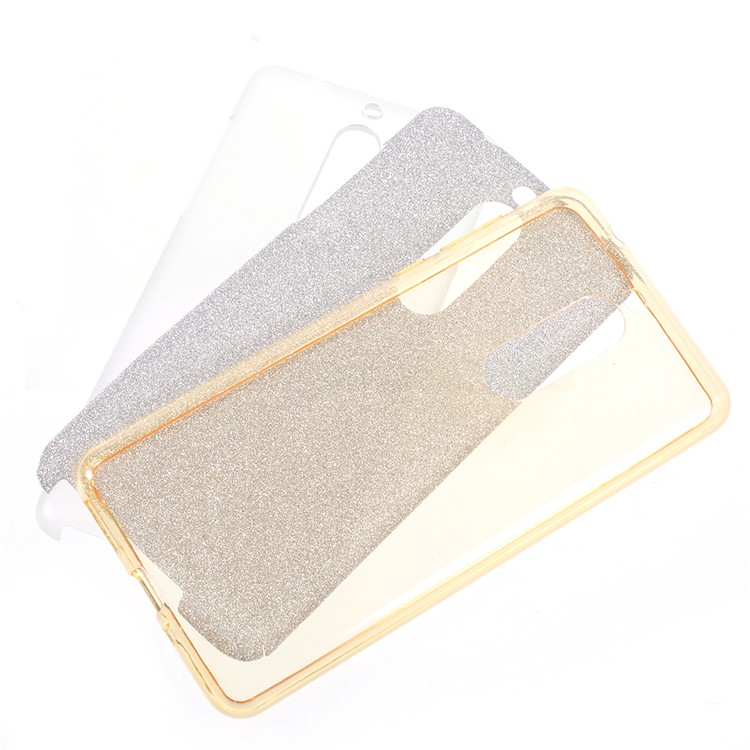 3-in-1 Glittery Powder Paper TPU + PC Combo Casing for Nokia 5 - Gold-1