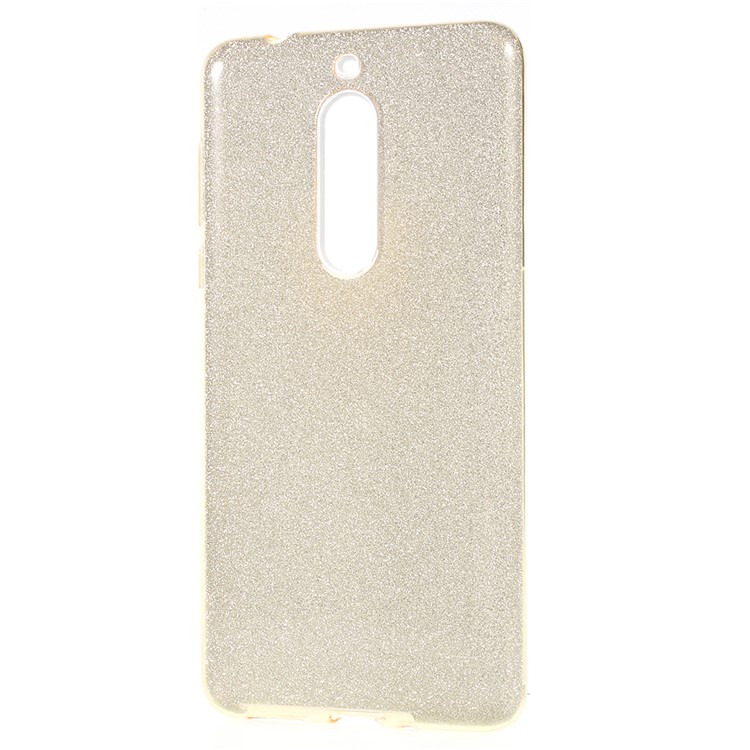 3-in-1 Glittery Powder Paper TPU + PC Combo Casing for Nokia 5 - Gold-3