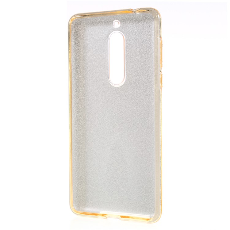 3-in-1 Glittery Powder Paper TPU + PC Combo Casing for Nokia 5 - Gold-4