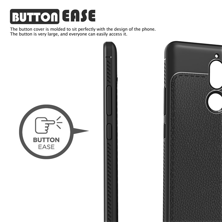 IVSO Gentry Series PU Leather Coated Soft TPU Back Case for Nokia 7 plus - Black-2