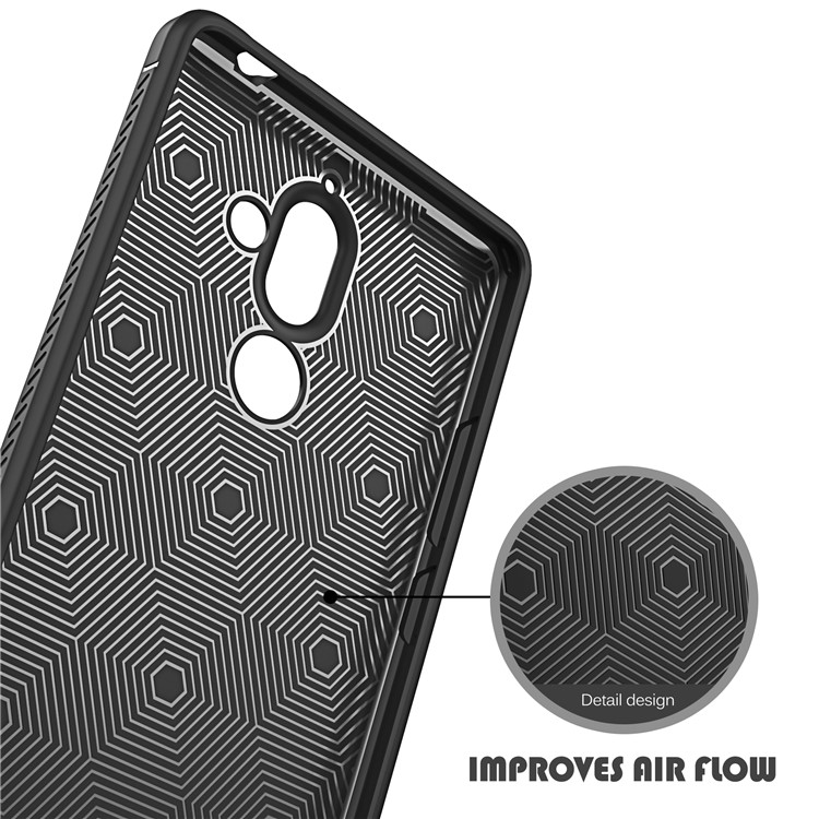 IVSO Gentry Series PU Leather Coated Soft TPU Back Case for Nokia 7 plus - Black-5