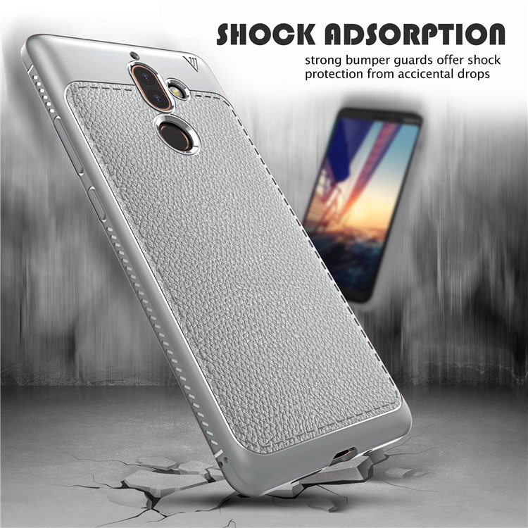 La Cubierta Móvil TPU Revestida De TPU De La Serie Gentry IVSO Para Nokia 7 Plus - Plata-3