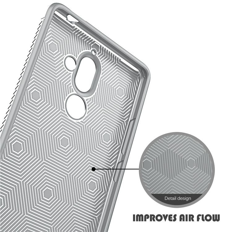 La Cubierta Móvil TPU Revestida De TPU De La Serie Gentry IVSO Para Nokia 7 Plus - Plata-5