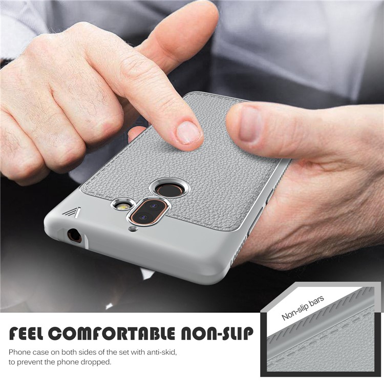 La Cubierta Móvil TPU Revestida De TPU De La Serie Gentry IVSO Para Nokia 7 Plus - Plata-6