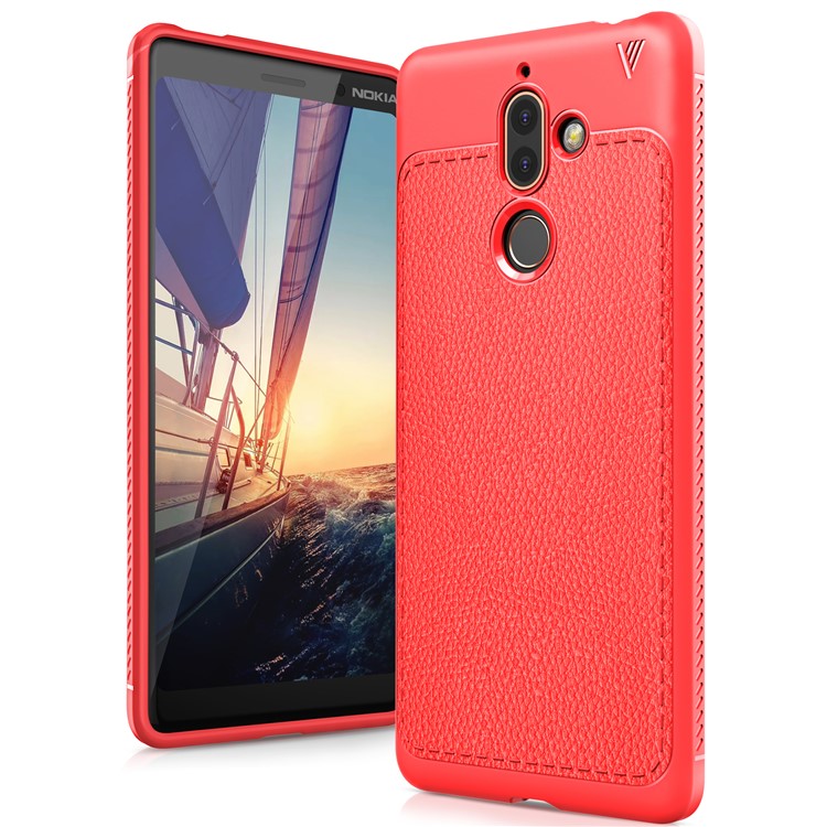 IVSO Gentry Series PU Leather Coated TPU Mobile Phone Shell for Nokia 7 plus - Red-1