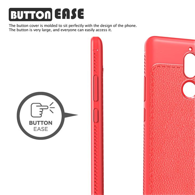 IVSO Gentry Series PU Leather Coated TPU Mobile Phone Shell for Nokia 7 plus - Red-2