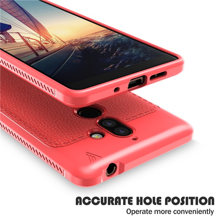 IVSO Gentry Series PU Leather Coated TPU Mobile Phone Shell for Nokia 7 plus - Red-4