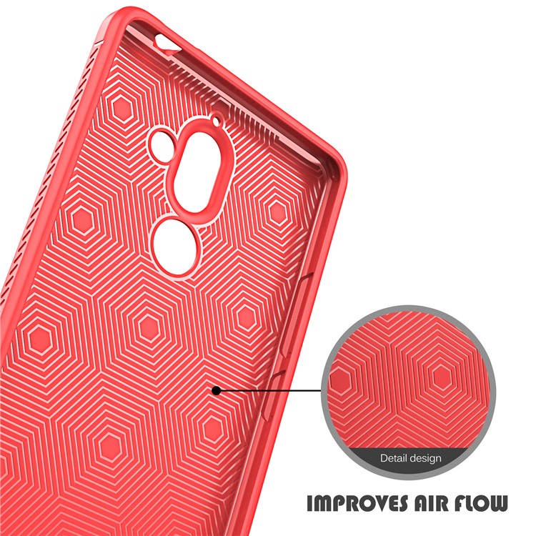 IVSO Gentry Series PU Leather Coated TPU Mobile Phone Shell for Nokia 7 plus - Red-5