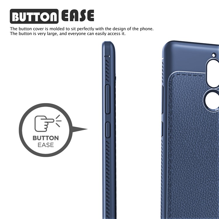 IVSO Gentry Series PU Leather Coated TPU Mobile Casing for Nokia 7 plus - Dark Blue-2