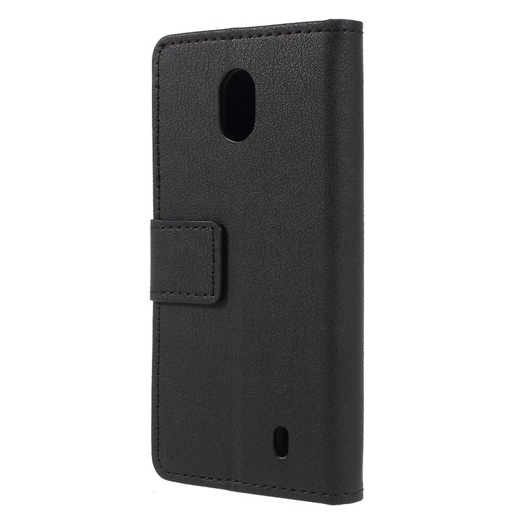 PU Leather Wallet Stand Protective Cover for Nokia 1 - Black-2
