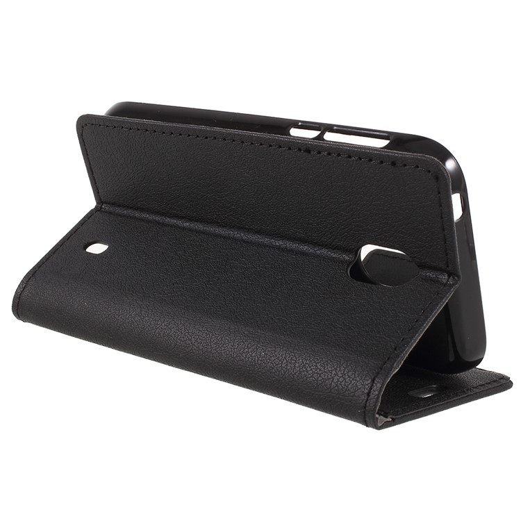 PU Leather Wallet Stand Protective Cover for Nokia 1 - Black-5