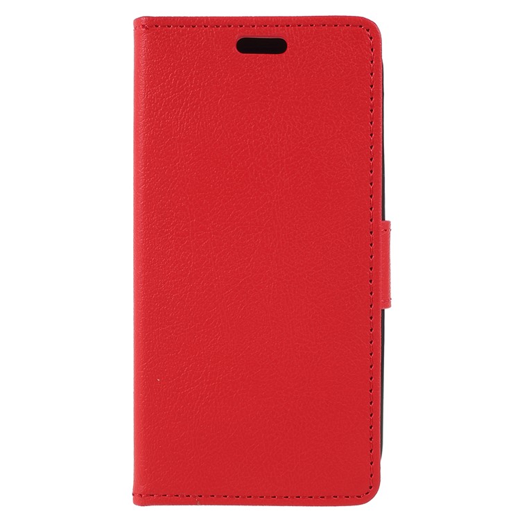 PU Leather Wallet Protective Flip Phone Cover with Stand for Nokia 1 - Red-1