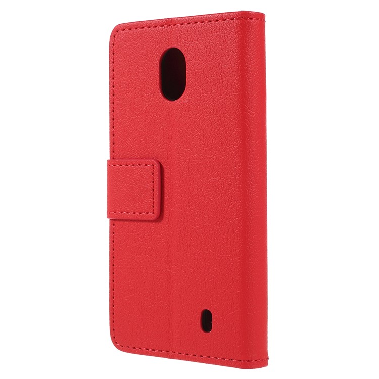 PU Leather Wallet Protective Flip Phone Cover with Stand for Nokia 1 - Red-3