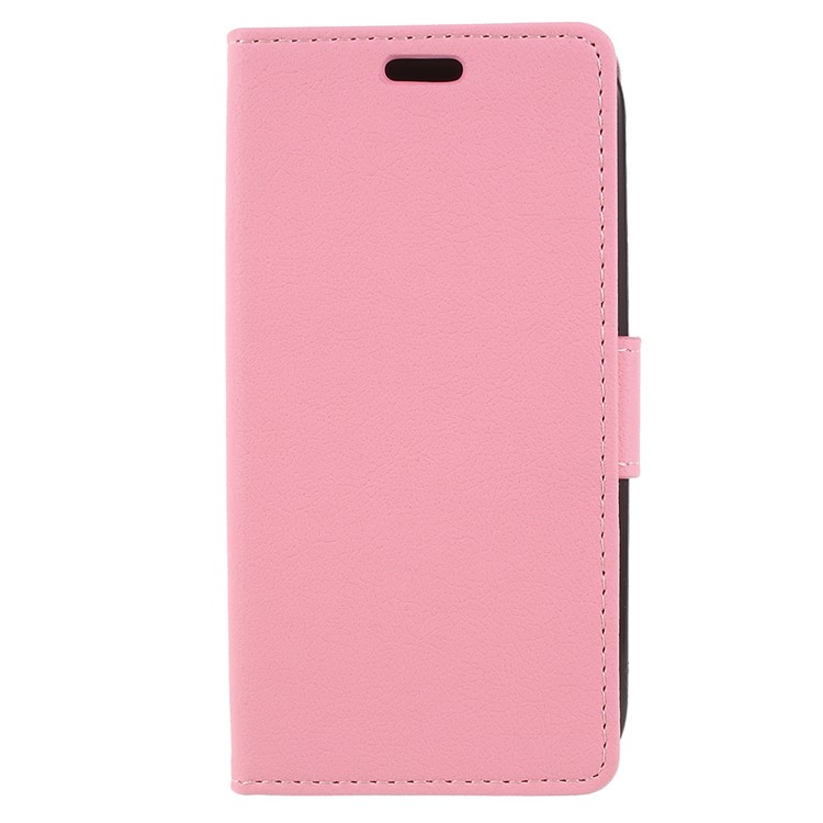 Wallet PU Leather Protective Mobile Phone Case Shell with Stand for Nokia 1 - Pink-1
